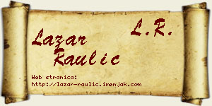 Lazar Raulić vizit kartica